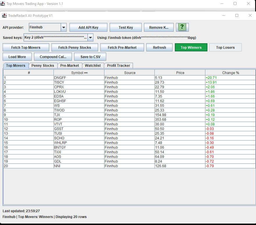 TradeRadarX AI modern trading layout